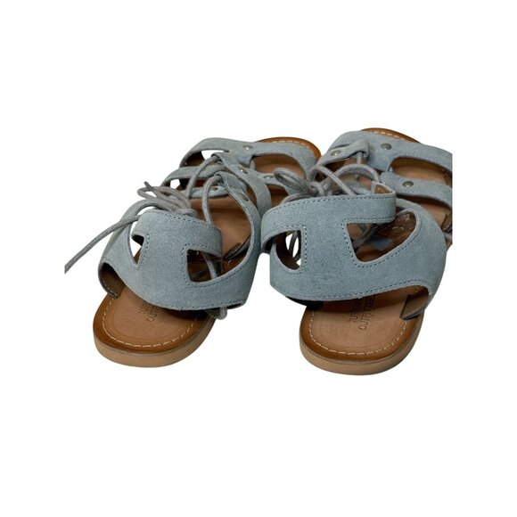 Urban Outfitters Blue Suede Gladiator Lace Up Sandals Size 7 - Picture 6 of 9